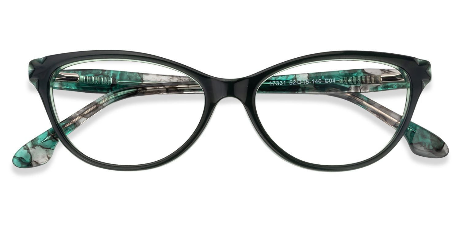 Cat Eye Dark Green Glasses | Zeelool Glasses1