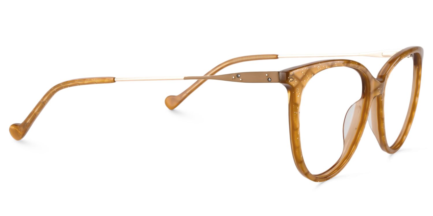 Round Earthy-Yellow Glasses | Zeelool Glasses4