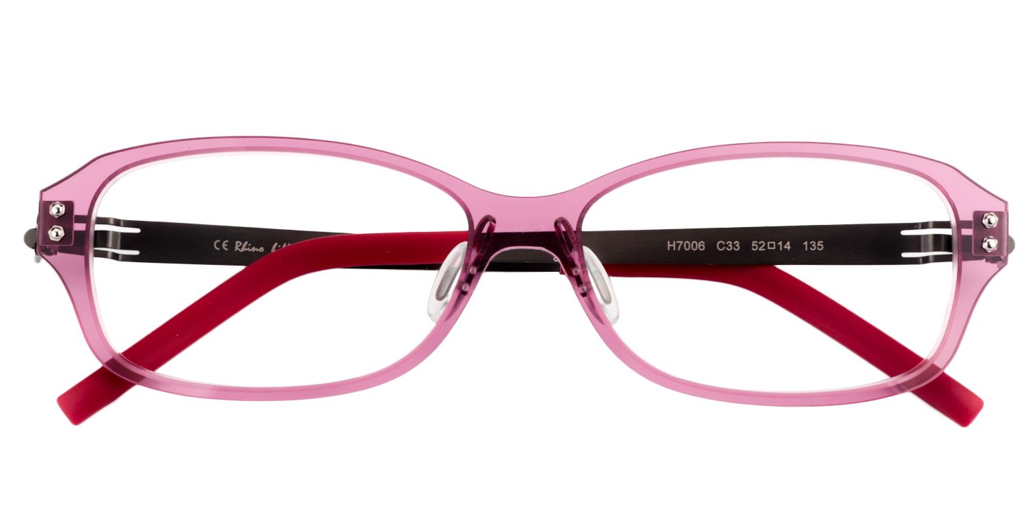 Rectangle Red-Pink Glasses | Zeelool Glasses1