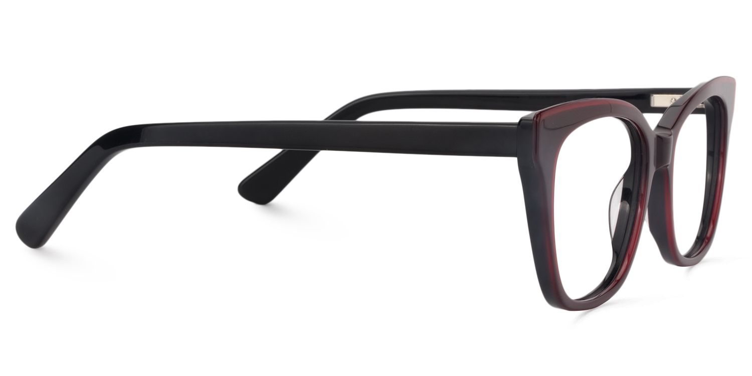 Square Dark Red Glasses | Zeelool Glasses4