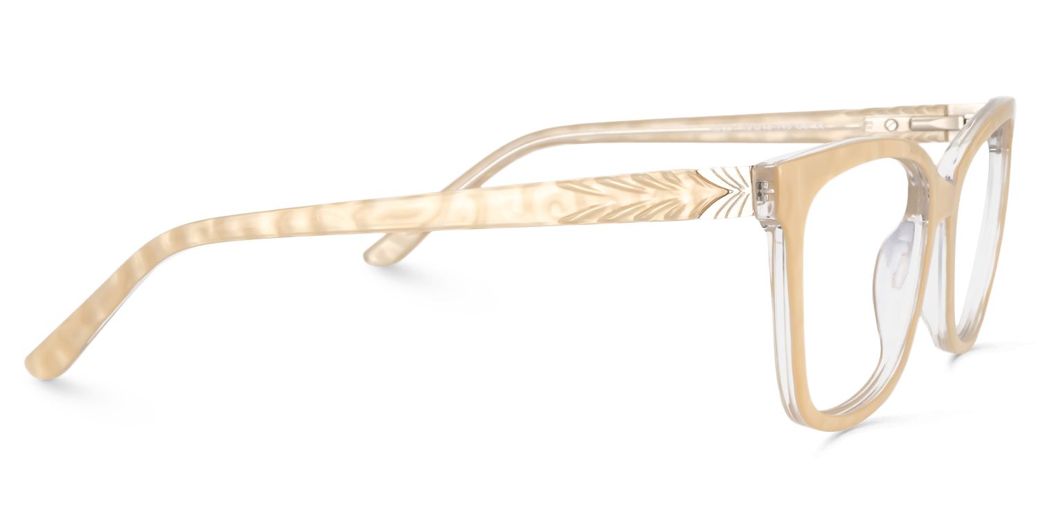 Rectangle Beige Glasses | Zeelool Glasses4