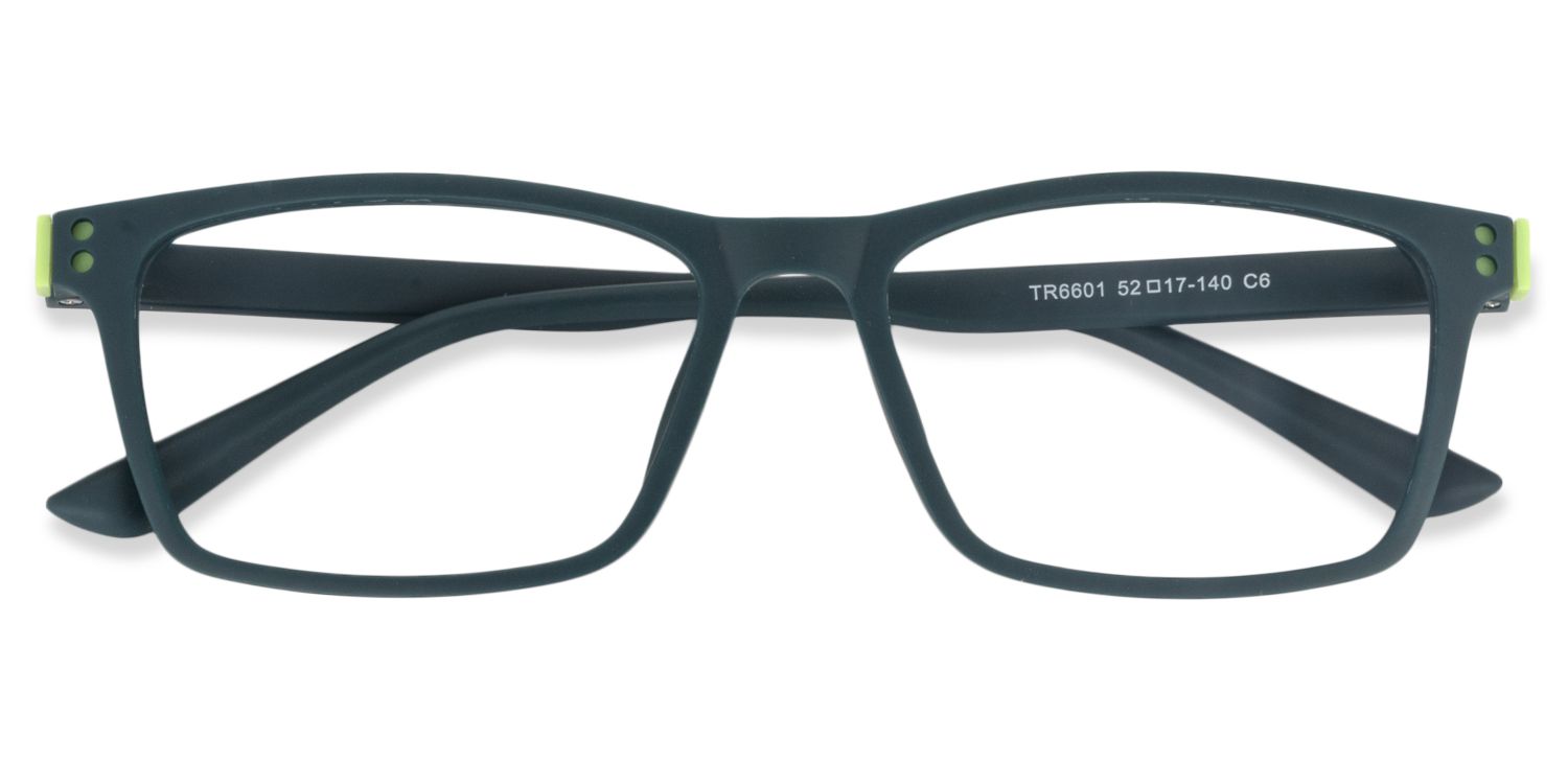 Rectangle Dark Green Glasses | Zeelool Glasses1