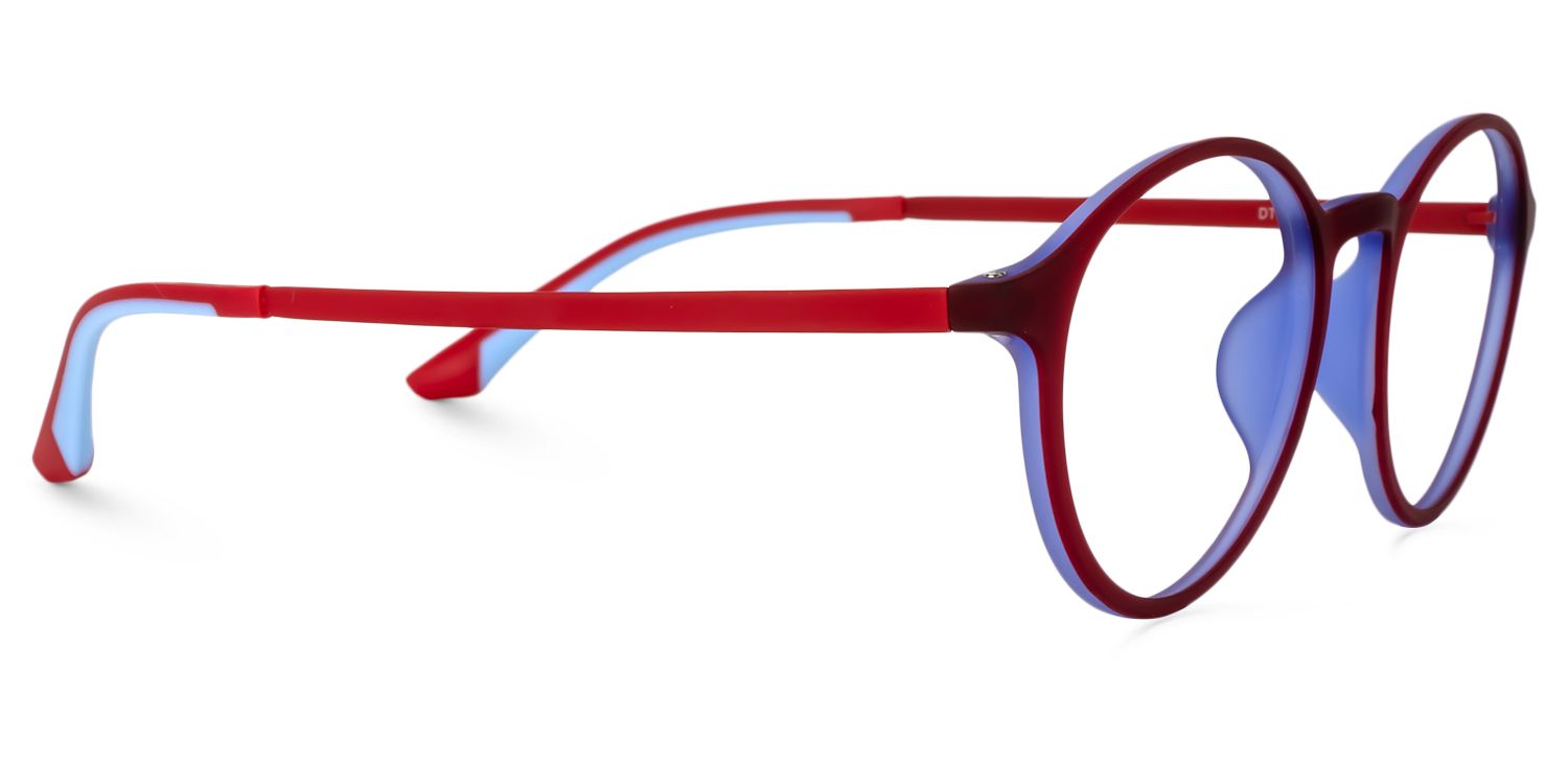 Round Dark Red Glasses | Zeelool Glasses4