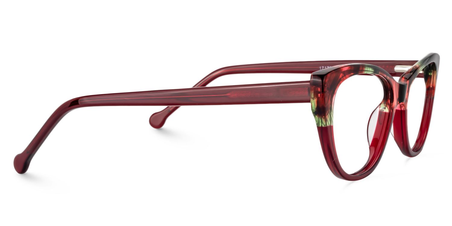 Cat Eye Dark Red Glasses | Zeelool Glasses4