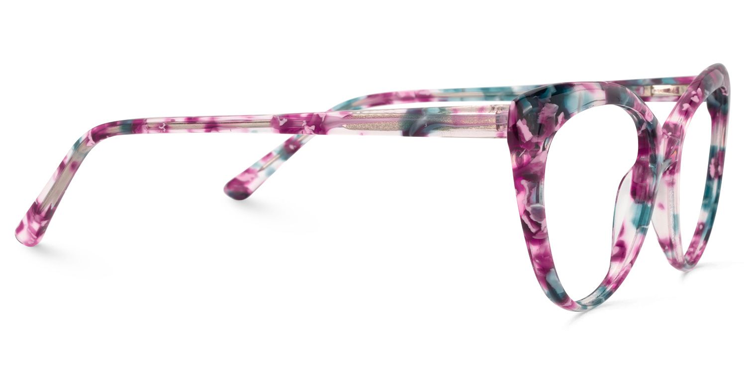 Cat Eye Purple Pattern Glasses | Zeelool Glasses4