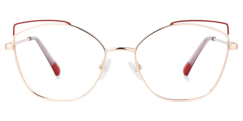 Shaina Geometric Red Glasses