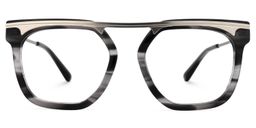 Josefina Square Gray-Stripe Glasses0