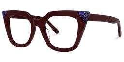 Debnath Cateye Dark-Red Glasses1