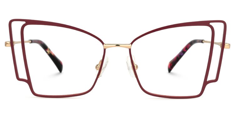 Tapacia Geometric Red Glasses