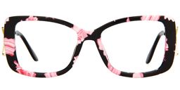 Mamie Butterfly Purple Floral Glasses0