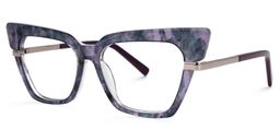 Dotson Cateye Purple-Gray Glasses1