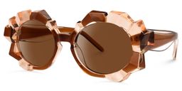 Jara Geometric Brown Sunglasses1