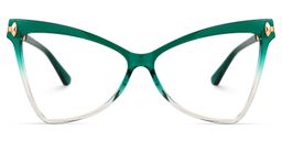 Cristina Geometric Green Glasses0