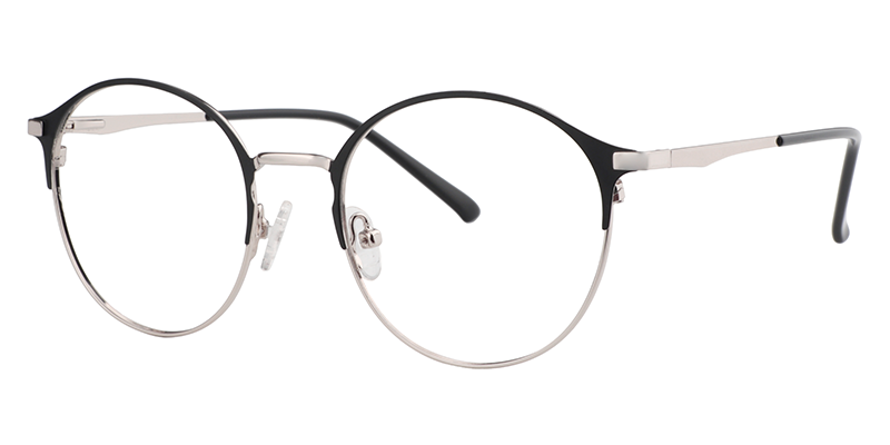 Round Black-Silver Glasses | Zeelool Metal Glasses2