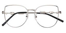 Alvina Cat Eye Silver Glasses1