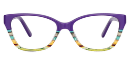 Esther Rectangle Purple Glasses0