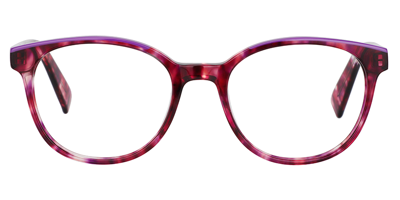 Round Red Floral Glasses0