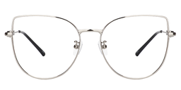 Alvina Cat Eye Silver Glasses0