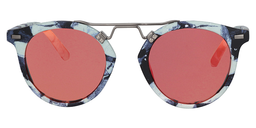 Dante Round Blue Floral Sunglasses0