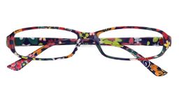 Wilma Rectangle Purple Floral Reading Glasses 1