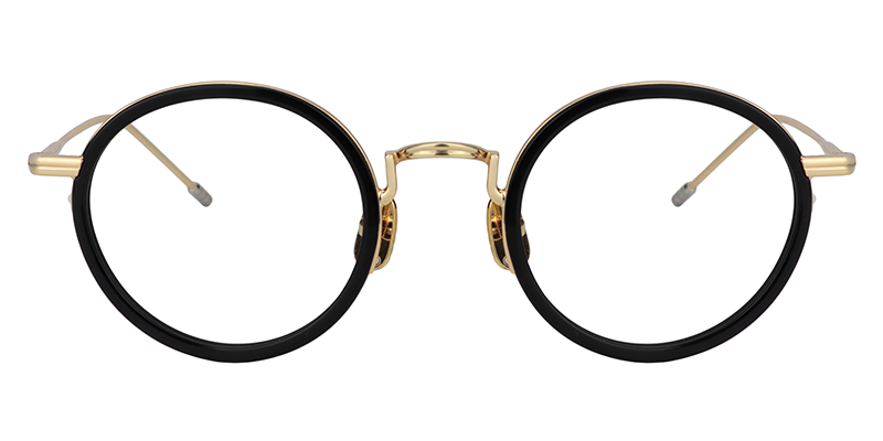 Round Black-Gold Glasses | Zeelool Eyeglass Frames0