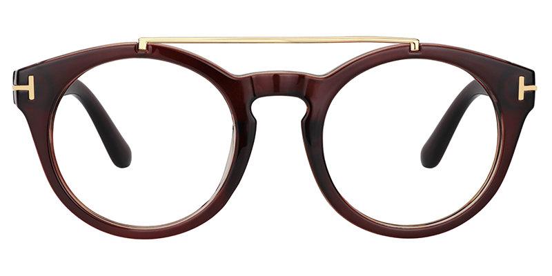 Aviator Burnt Umber Glasses | Zeelool Eyeglass Frames0