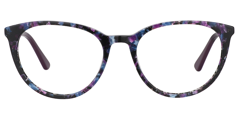 Round Purple Tortoise Glasses | Zeelool Eyeglass Frames0