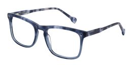 Doris Rectangle Blue Floral Glasses3