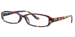 Wilma Rectangle Purple Floral Reading Glasses 2