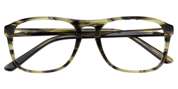 Eaton Rectangle Green-Tortoise Glasses1