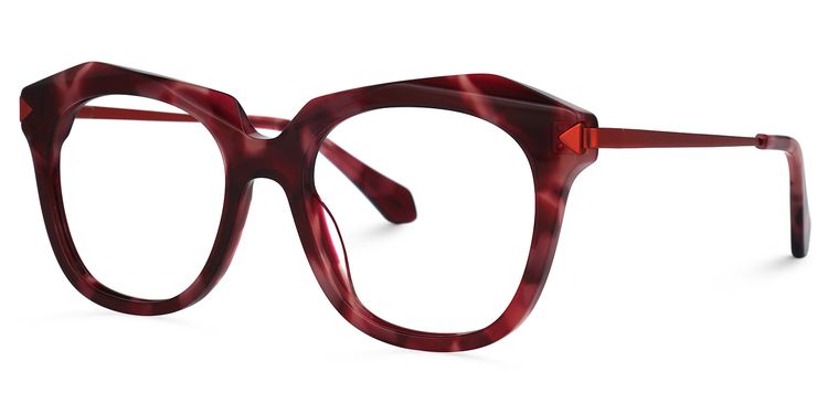 Caraballo Geometric Red-Tortoise Glasses