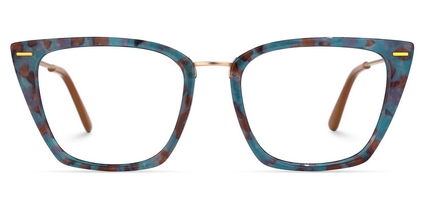 Katina Square Blue-Floral Glasses