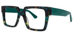 Wilmarie Square Blue-Floral Glasses1