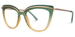 Wasiq Cateye Green Glasses1
