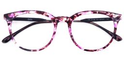 Christina Round Purple Pattern Glasses1