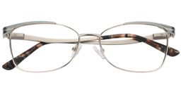 Leander Rectangle Silver Glasses1