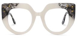 Kitione Cateye White Glasses0