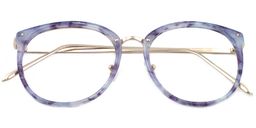 Patsy Stone Round Purple Floral Glasses1