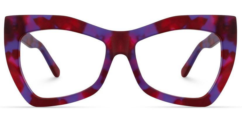 Bernita Geometric Red-Purple Glasses