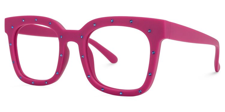Eussub Square Bright-Pink Glasses