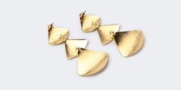 Stylish Glossy Sector shaped Gold Earrings1