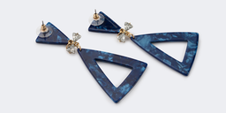 Vintage Triangle Shaped Blue Earrings1