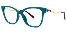 Stevens Cateye Peacock-Blue Glasses1