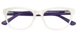 Carina Rectangle White Glasses1