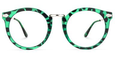 Quentina Round Green Glasses