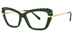 Sophie Cateye Dark-Green Glasses1