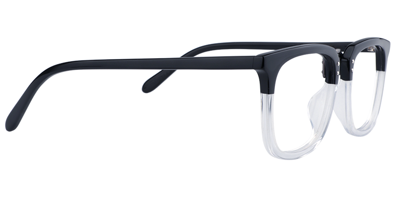 Rectangle Black-Clear Glasses | Zeelool Prescription Glasses4