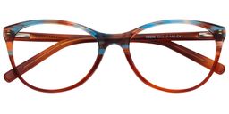 Jennifer Cat Eye Brown-Blue Glasses1