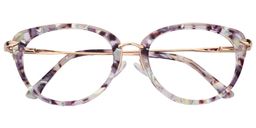 Adeline Browline Purple Floral Glasses1