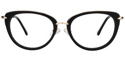 Adeline Cat Eye Black Glasses0
